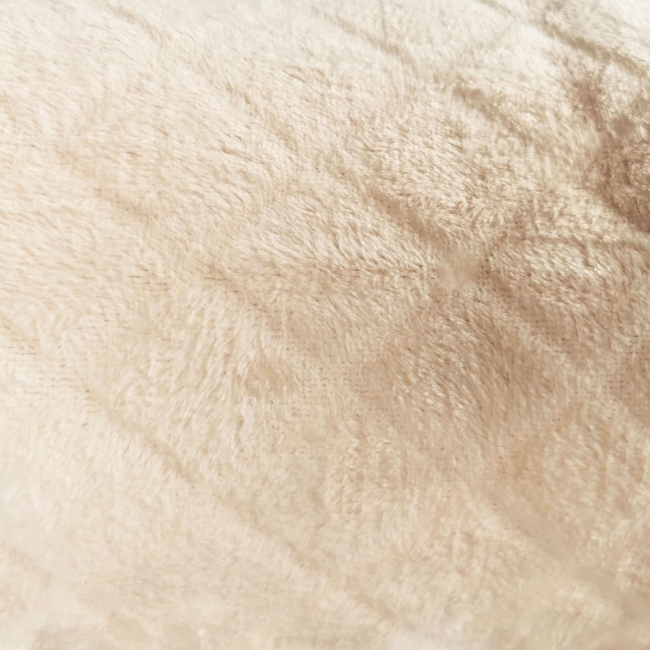 Koc z Mikrofibry Pluszowy - ecru ciepły odcień pikowane